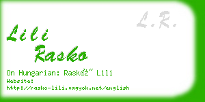 lili rasko business card
